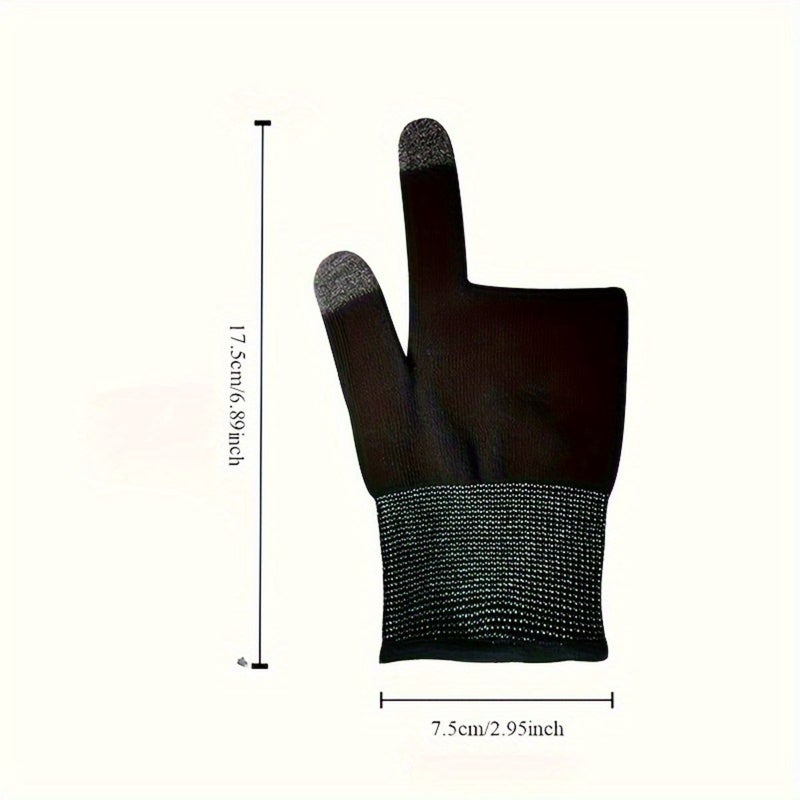 Gaming Finger Sleeves Black 2pcs Gloves and 4 Finger Glove Breathable Anti Slip Nylon Material for Mobile Gaming Cycling - Image 4