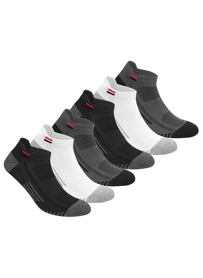 NAVYSPORT NAVYSPORT Ankle Socks for Men Women Cotton Sports Socks Pack of 6 Pairs, Free Size, Multicolor  - Image 1