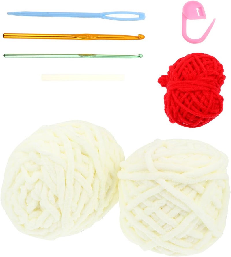 ifundom DIY Knitting Bag Crochet Kit with Red Pattern, Handwoven Yarn Storage Pouch for Crochet Hooks and Materials, Portable Craft Organizer for Handmade Projects - Image 1