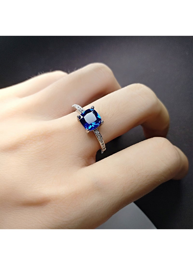 Generic - New Square Sapphire Engagement Ring Sapphire [white gold]] - Image 1