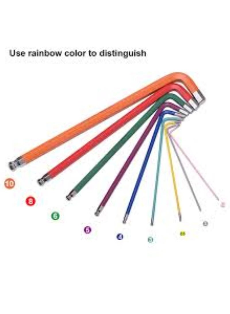 Harden 9Pcs Extra Long Ball Key Wrench - 1.5:10MM