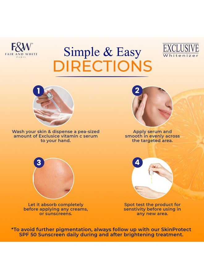 F&W فير آند وايت إكسبلوسيف، سيروم فيتامين سي – 30 مل / 1 أونصة سائلة – سيروم لتفتيح البشرة - Image 5
