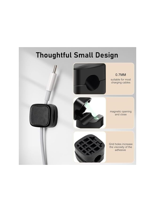 Green Tiger Magnetic Cable Holder 6 Pack Magnetic Cable Organizer Clips for Desk Hide Phone Charging Cable Keeper Adhesive Charger Wire Holder for Home Office Desk Phone Car Wall Desktop - Image 4