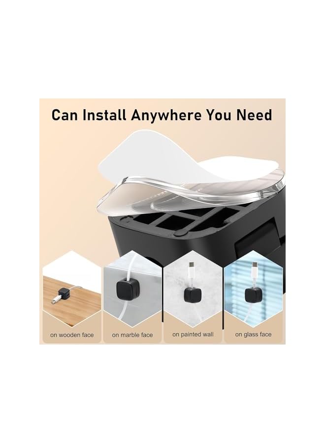 Green Tiger Magnetic Cable Holder 6 Pack Magnetic Cable Organizer Clips for Desk Hide Phone Charging Cable Keeper Adhesive Charger Wire Holder for Home Office Desk Phone Car Wall Desktop - Image 3