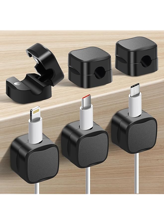 Green Tiger Magnetic Cable Holder 6 Pack Magnetic Cable Organizer Clips for Desk Hide Phone Charging Cable Keeper Adhesive Charger Wire Holder for Home Office Desk Phone Car Wall Desktop - Image 1