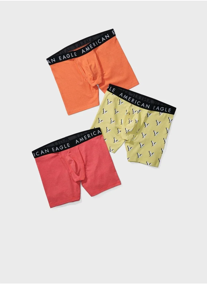 American Eagle 3 Pack Logo Band Trunks