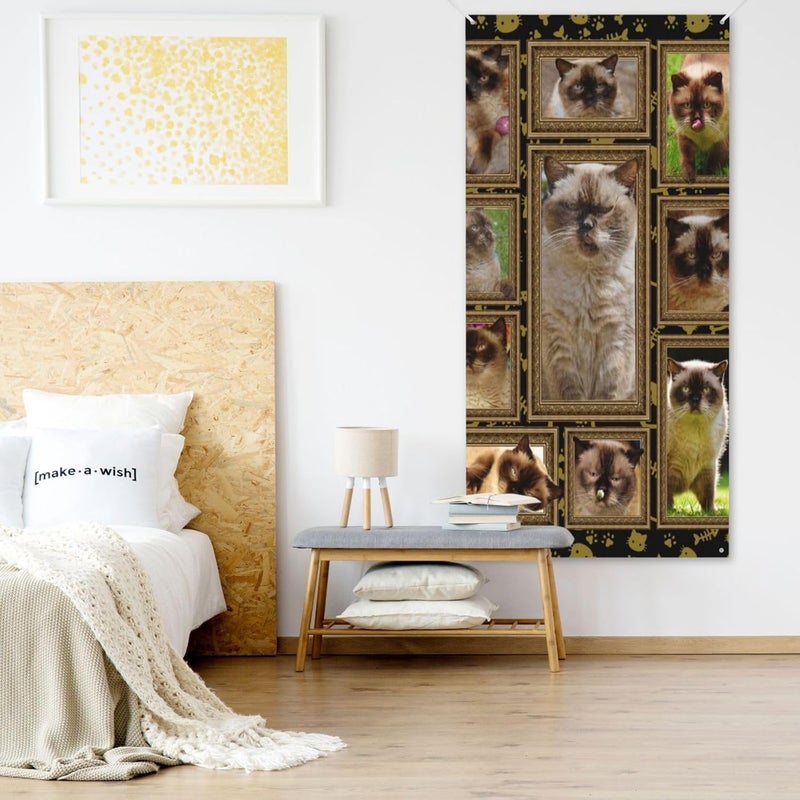 British Short Hair Cat Door Cover Backdrop Wall Decor Banner Wall Decoration Sign For Front Door Window Wall - Image 5