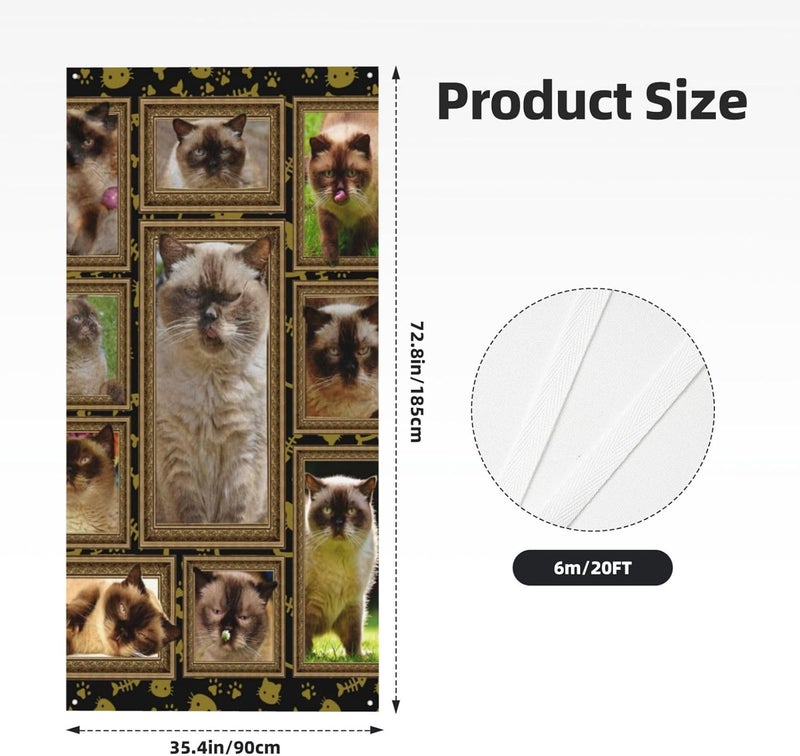 British Short Hair Cat Door Cover Backdrop Wall Decor Banner Wall Decoration Sign For Front Door Window Wall - Image 2