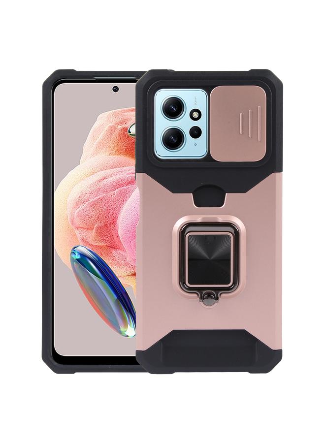 اس-توب جراب لهاتف Redmi Note 12 4G مزود بدرع كاميرا وفتحة بطاقة من البولي كربونات والبولي يوريثين الحراري - Image 1