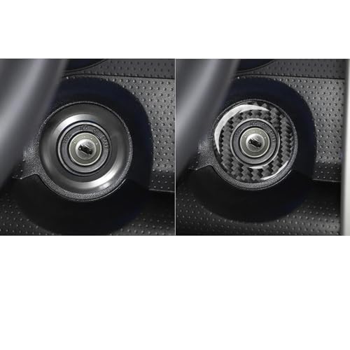 PJFUS Real Soft Black Carbon Fiber Car Ignition Switch Lock Engine Start Stop Panel Frame Trim Sticker Auto Premium Interior Accessories Compatible with Toyota FJ Cruiser 2007-2014 - Image 5