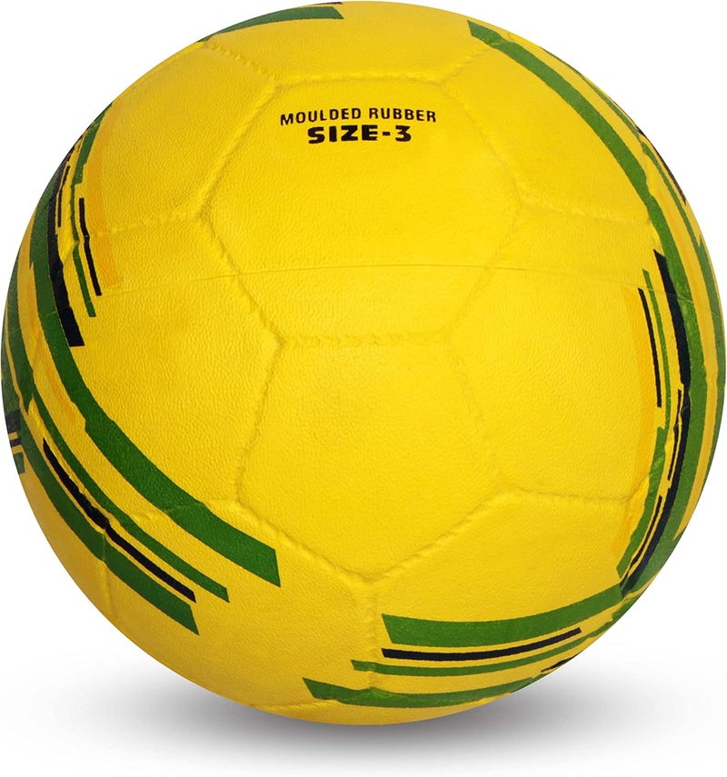 Nivia Country Colour Rubberized Moulded Football, Suitable for Hard Ground Without Grass, Wet & Grassy Ground & Artificial Turf, Training Ball Size 5 - Brasil (Yellow/Green) - Image 4