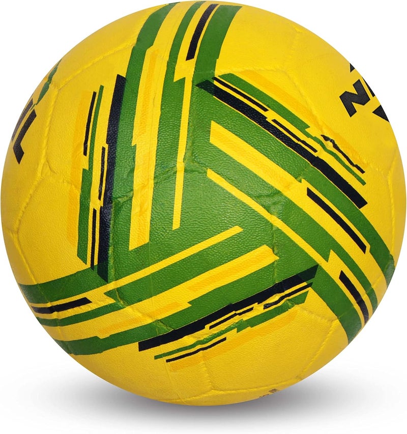 Nivia Country Colour Rubberized Moulded Football, Suitable for Hard Ground Without Grass, Wet & Grassy Ground & Artificial Turf, Training Ball Size 5 - Brasil (Yellow/Green) - Image 5