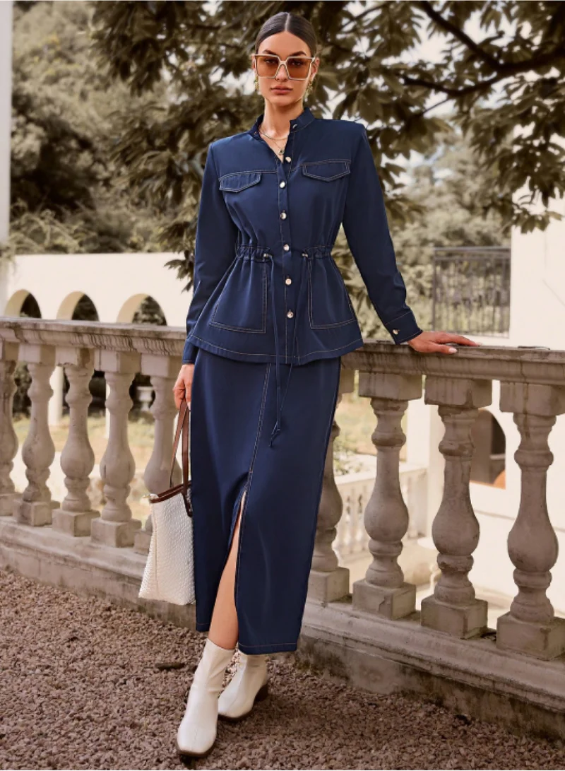 SIMPLEE Women's 2-Piece Outfit Set - Matching Top & long skirt for Stylish Look