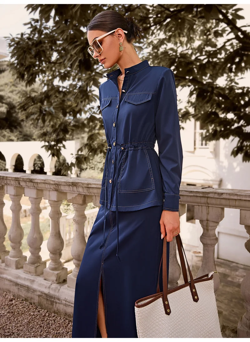 Simplee Women's 2-Piece Outfit Set - Matching Top & long skirt for Stylish Look