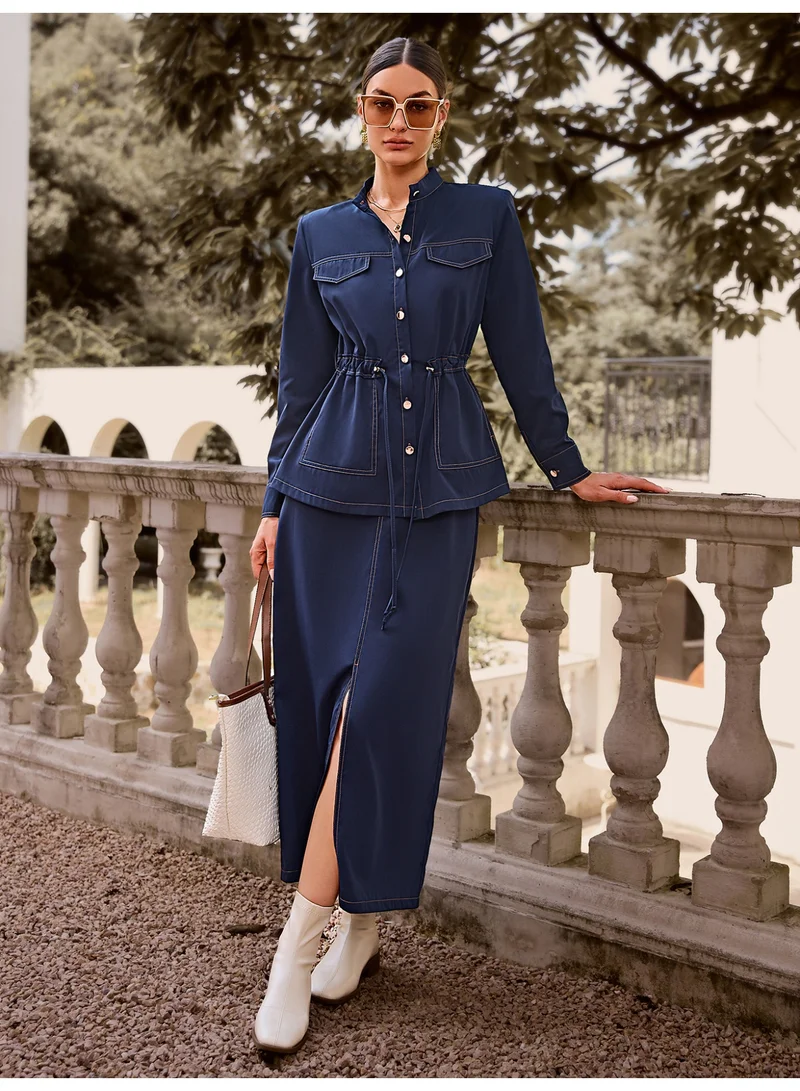 Simplee Women's 2-Piece Outfit Set - Matching Top & long skirt for Stylish Look
