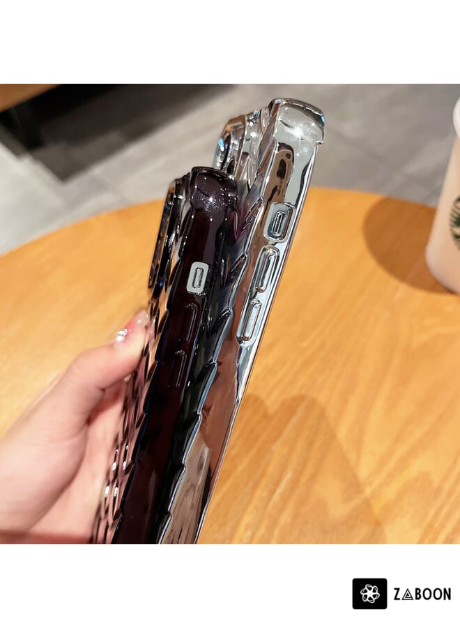 Zaboon Protective Case For iPhone 12 Woven Grid 3D Electroplating Laser Engraving - Image 5