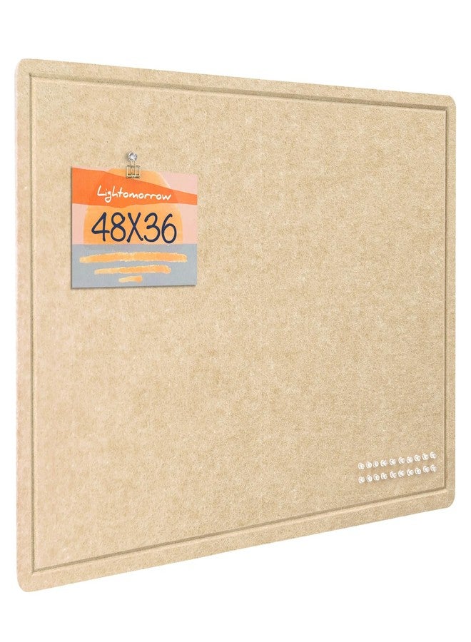 lightomorrow Large Bulletin Board - 48 x 36 Inches, Decorative Felt Pin Board for Wall - 4' x 3' Foldable Photo Display Board with Self-Adhesive Tape, Includes 20 Push Pins - Beige Brown - Image 1