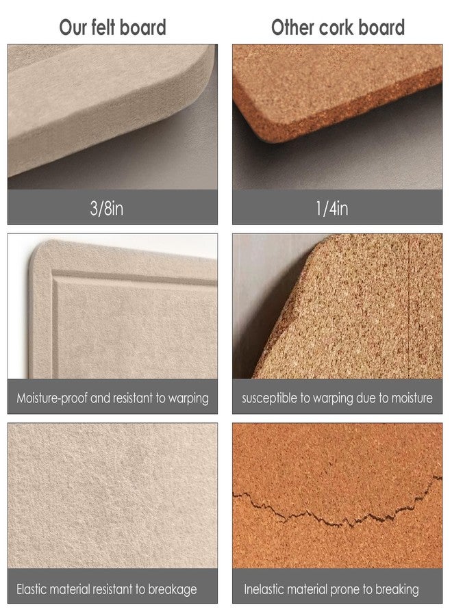 lightomorrow Large Bulletin Board - 48 x 36 Inches, Decorative Felt Pin Board for Wall - 4' x 3' Foldable Photo Display Board with Self-Adhesive Tape, Includes 20 Push Pins - Beige Brown - Image 4
