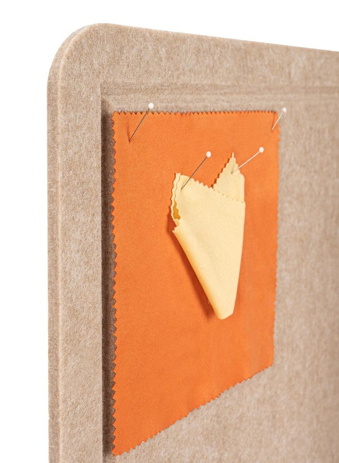 lightomorrow Large Bulletin Board - 48 x 36 Inches, Decorative Felt Pin Board for Wall - 4' x 3' Foldable Photo Display Board with Self-Adhesive Tape, Includes 20 Push Pins - Beige Brown - Image 2
