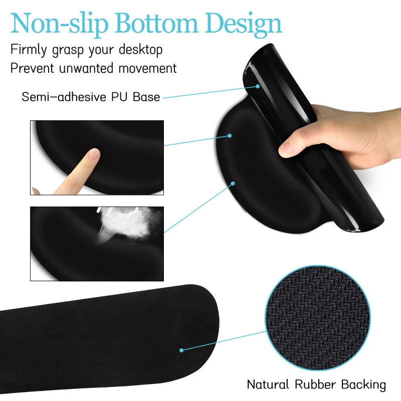 LIMKRIAN Black Mouse Pad Large Desk Mat Set, Funny Mouse Pad with Wrist Rest Keyboard Wrist Support XXL Mousepad Cup Coaster Set, Cute Office Desk Accessories Decor Supplies But Did You Document It - Image 4