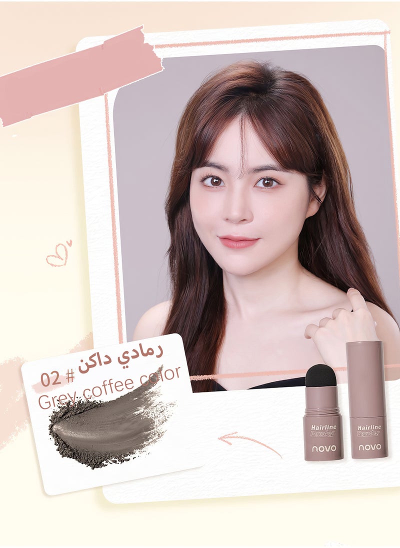 Novo Hairline Powder, Long Lasting Waterproof Natural Instantly Hair Shadow Powder with Puff Touch, Hair Root Dye, Hair Root Concealer for Thinning Hair to Beautify Forehead Curves  - Image 2