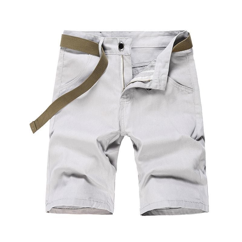 2025 Summer Solid Color Shorts Boys' Trendy Casual Straight-Leg Quarter Pants Slim Large Size Workwear Thin Medium Pants Trendy - Image 4
