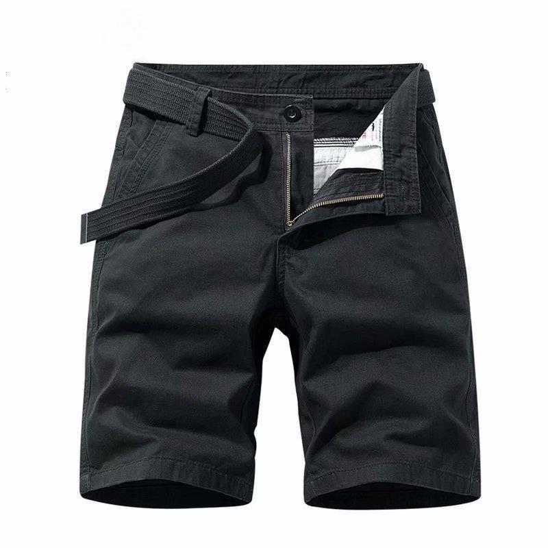 2025 Summer Solid Color Shorts Boys' Trendy Casual Straight-Leg Quarter Pants Slim Large Size Workwear Thin Medium Pants Trendy - Image 2