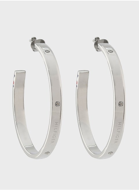 Linear Hoop Earrings