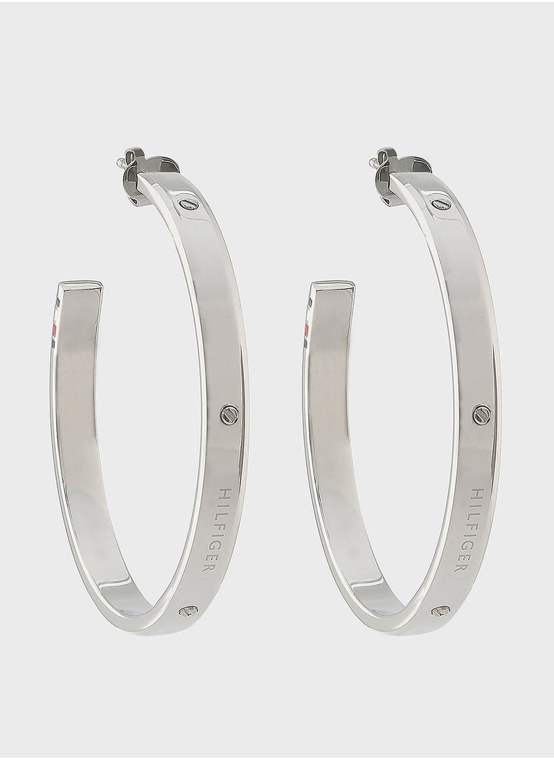 TOMMY HILFIGER Linear Hoop Earrings  - Image 1