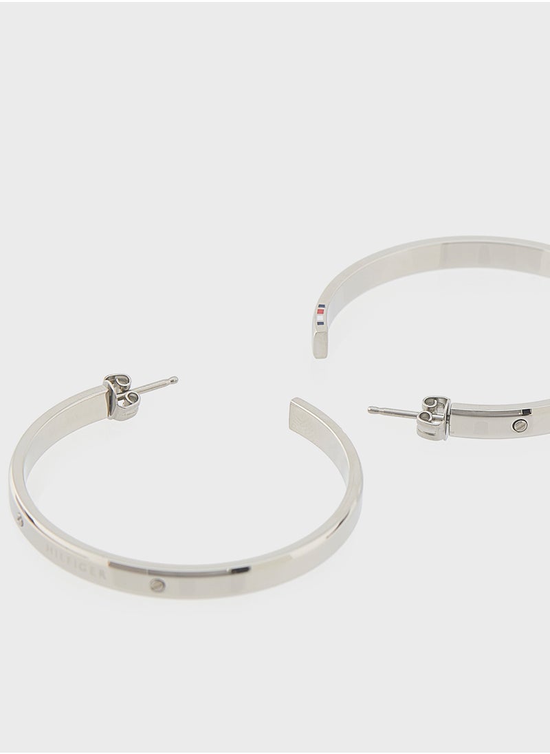 TOMMY HILFIGER Linear Hoop Earrings  - Image 2