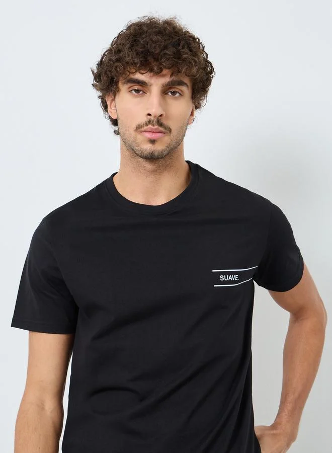 Styli Styli Minimal Slogan Print Regular Fit T-Shirt