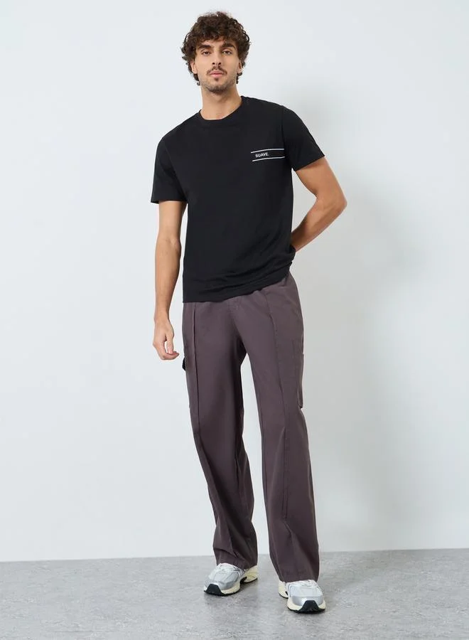 Styli Styli Minimal Slogan Print Regular Fit T-Shirt