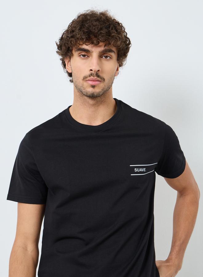 ستايلي تيشيرت بقصة عادية وطبعة كتابة - Image 3