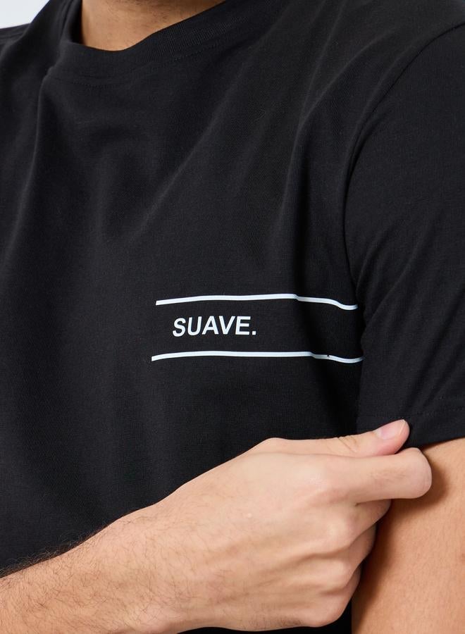 ستايلي تيشيرت بقصة عادية وطبعة كتابة - Image 4