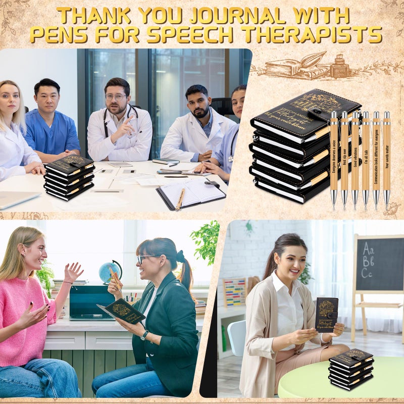 TaoBary 10 Sets Doctor Day Appreciation Gift Bulk Brown A6 Leather Notebook Journal with Bamboo Pen Inspirational Gifts for Male Female Doctors Day Coworker Graduation Staff Teacher Supplies - Image 5