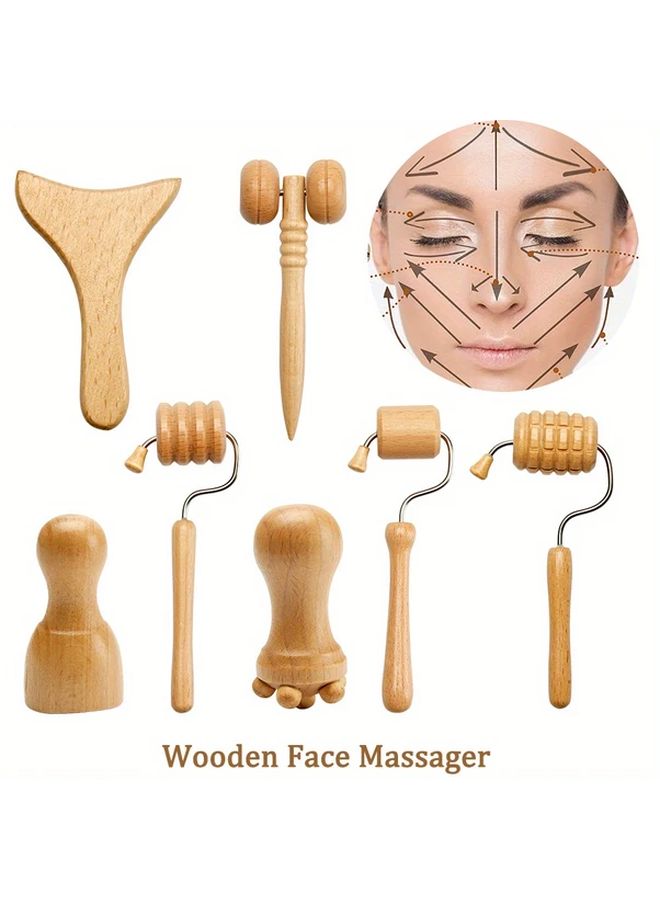 Model E Wooden Facial Massage Roller Board Kit For Self Care Spa At Home - Image 1