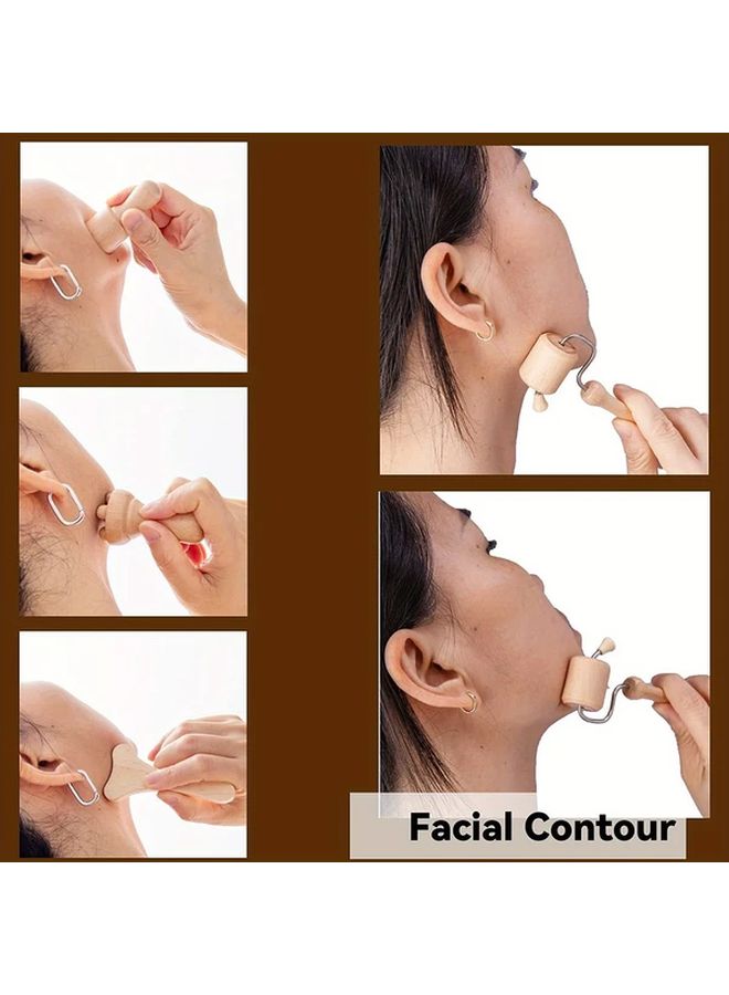 Model E Wooden Facial Massage Roller Board Kit For Self Care Spa At Home - Image 5