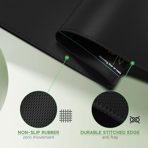 JIKIOU Stock Market Invest Day Trader Trading Mouse Pad Chart Patterns Cheat Sheet, Extended X-Large Computer Mouse Pad/Desk Mat with Stitched Edges Black 31.5x15.7 inch - Image 3
