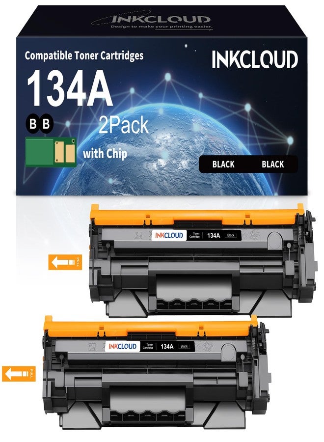 INKCLOUD 134A Black Toner Cartridge with ChipCompatible Replacement for HP 134A W1340A Toner Cartridge to Work with HP Laserjet M209dw MFP M234dw M234sdn M234sdw Printer, 2-Pack - Image 1