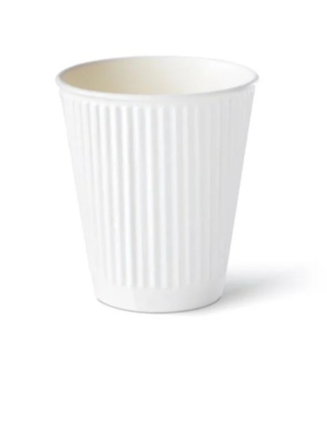 SKP Plastic Double Wall Corrugated Paper Cups 12 oz White (40 pcs)  - Image 1