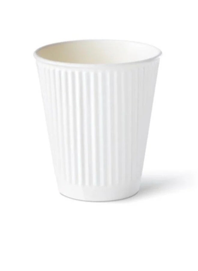 SKP Plastic Double Wall Corrugated Paper Cups 12 oz White (40 pcs)  - Image 2