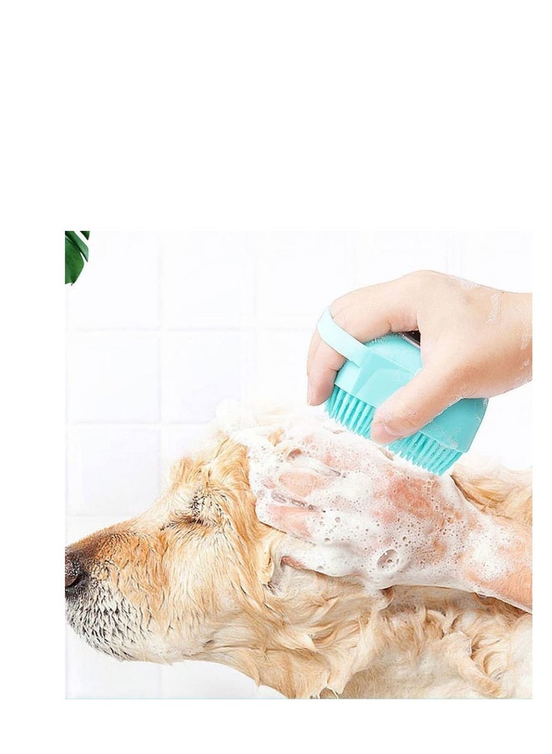 Excefore Cat Dog Bath Brush Comb Silicone Rubber 2Pcs Pet Dog Grooming Brush Silicone Puppy Massage Brush Hair Fur Grooming Cleaning Brush Soft Shampoo Dispenser Combing Beauty Appliances - Image 2