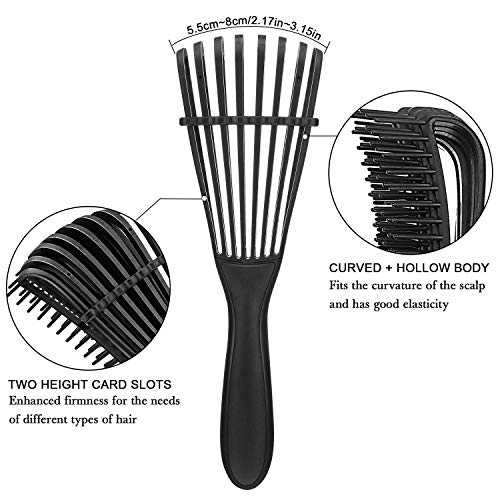BOAO 2 Pieces Detangling Brush for Afro America/African Hair Textured 3a to 4c Kinky Wavy/Curly/Coily/Wet/Dry/Oil/Thick/Long Hair, Knots Detangler Easy to Clean (Lemon Green, Black) - Image 3