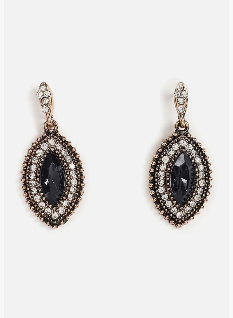 SOHI Silver Plated Designer Stone Necklace and Earring Set