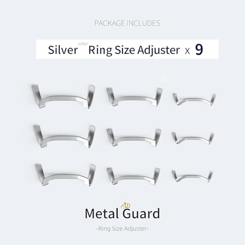 ELETIUO 9 Pack Filled Silver Metal Ring Guard,Invisible Ring Size Adjuster Set for Loose Rings,Ring Guard,Ring Sizer,Fit for Men and Women Rings - Image 2