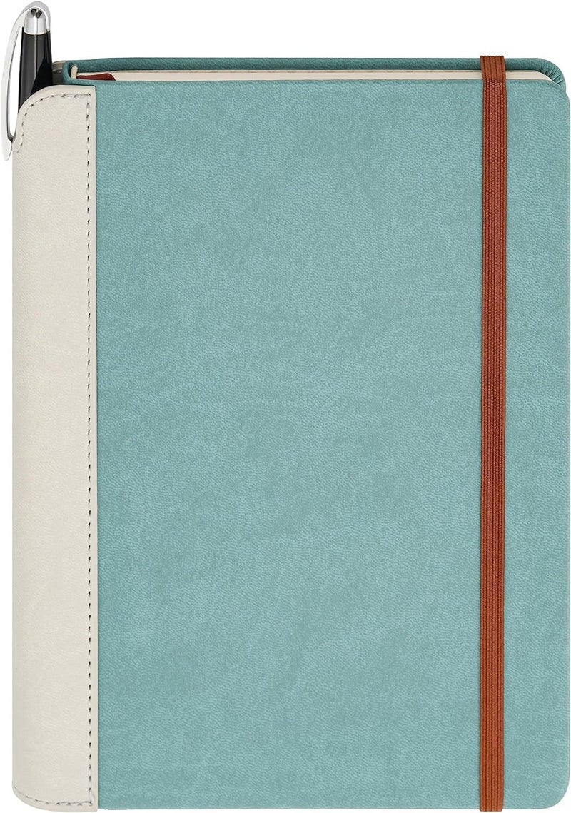 SETTINI ® Lined Journal - Sleek Teal Journal for Writing Gift Set - Hardcover Vegan Leather, Includes Luxury Pen in a Unique Pen Holder, 192 Pages, 6 x 8.5 inches, Christmas Gifts - Image 1