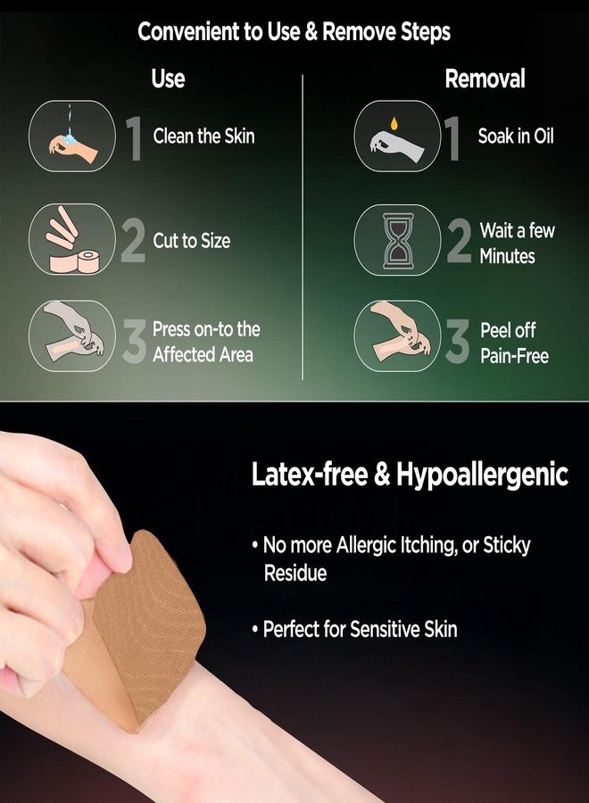 Dr Trust USA Kinesiology Tape For Sports Injury, Muscles Pain Relief, Waterproof Athletic Ktape For Arms, Knee, Shoulder, Legs, Ankle, Adhesive Compression Bandage 5 m X 5 cm (Beige) - Image 5