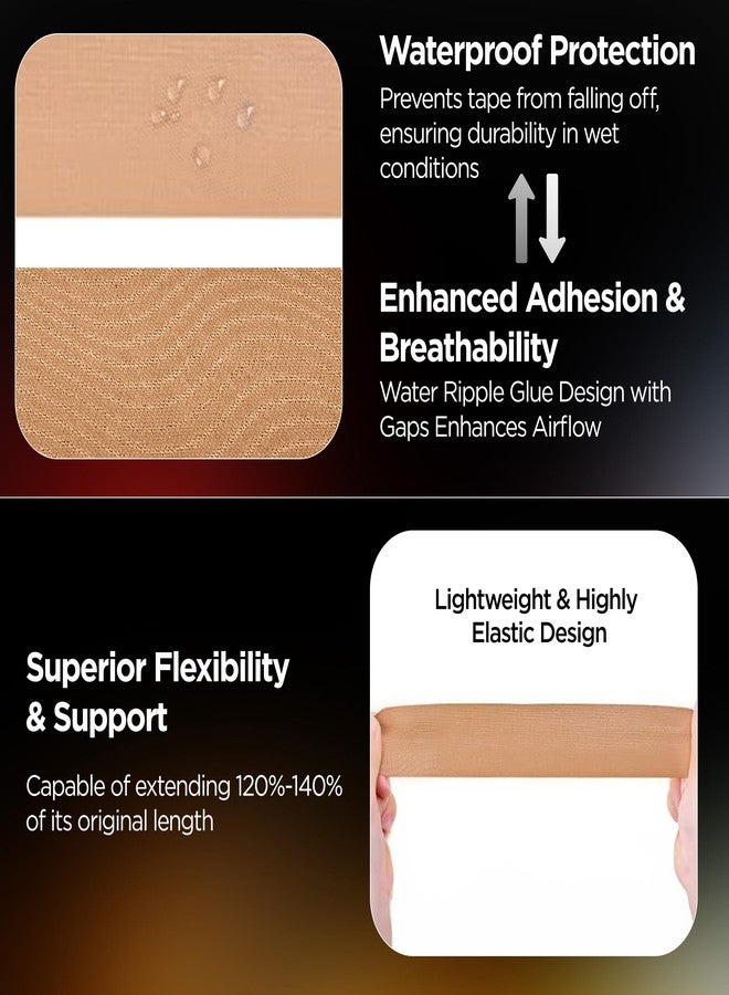 Dr Trust USA Kinesiology Tape For Sports Injury, Muscles Pain Relief, Waterproof Athletic Ktape For Arms, Knee, Shoulder, Legs, Ankle, Adhesive Compression Bandage 5 m X 5 cm (Beige) - Image 4