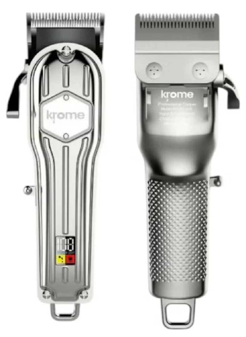 كروم ماكينة حلاقة كهربائية قابلة لإعادة الشحن، ماكينة حلاقة شعر احترافية، ماكينة قص الشعر، أداة تصفيف الشعر، مجموعة أدوات العناية بالشعر، مقص برأس زيتي للرجال، طقم قص الشعر - Image 2