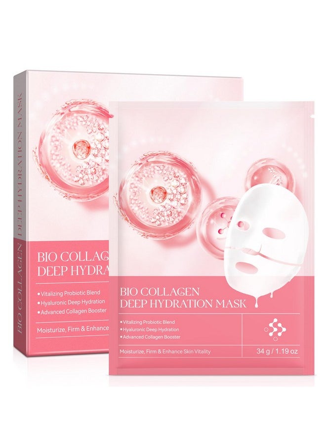 Frovetani Bio-Collagen Real Deep Mask, Collagen Face Mask, Hydrating Overnight Hydrogel Mask, Collagen Mask for Women, Pore Minimizing, Elasticity Improvement, Improve Elasticity and Wrinkle Face Mask 34g x8ea  - Image 1
